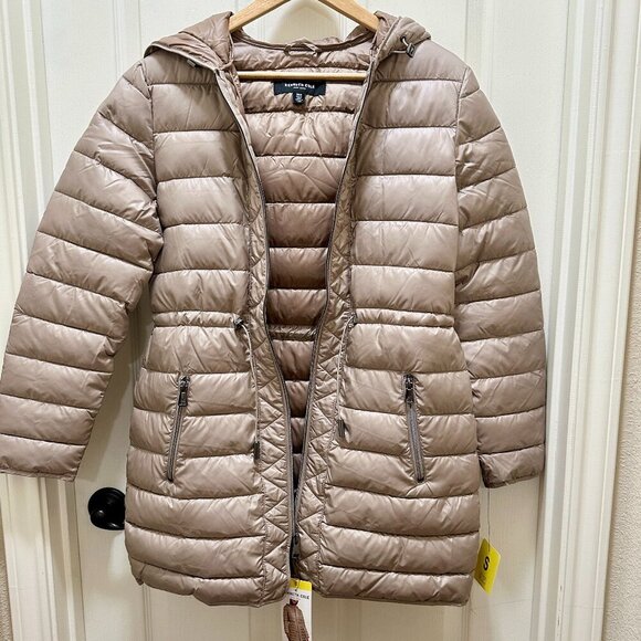 Kenneth Cole Women's Quilted Anorak Puffer Jacket Size S Tan Lightweight (NEW) - Picture 14 of 15